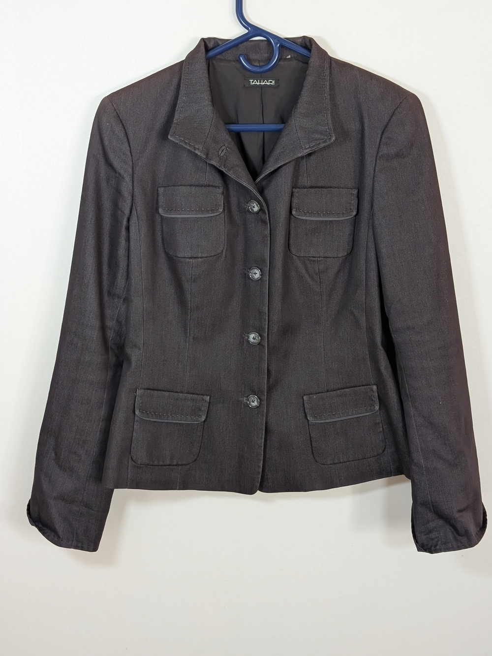 Tahari Black Women's Tailored Button-Front Jacket